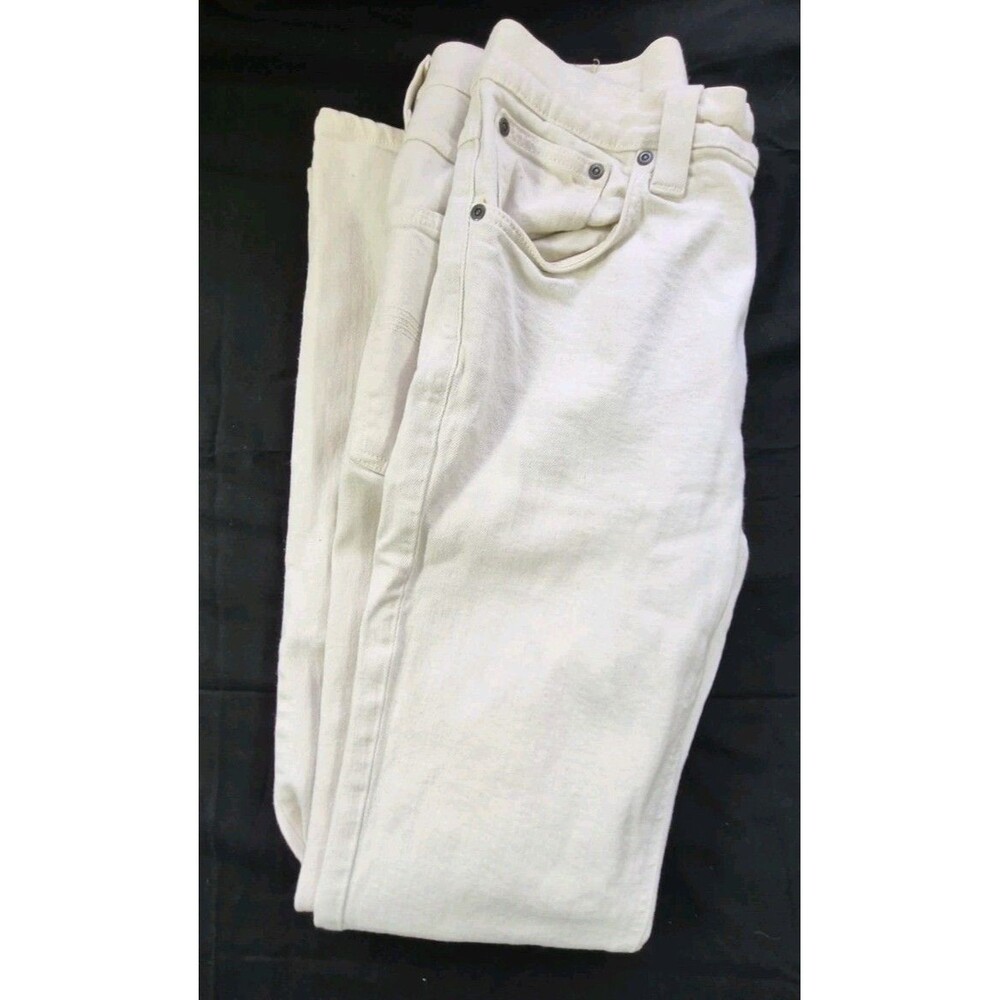 Nudie Jeans Off White Lean Dean Jeans Men's Size 32x34 Slim Fit Straight Leg